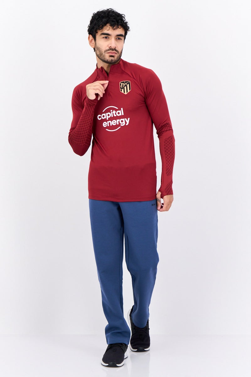 Nike قميص كرة القدم للرجال بأكمام طويلة ضيق، مدريد سترايك، مارون - Image 4